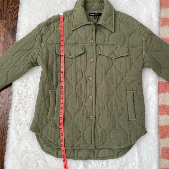 NWT Blank NYC Back To Me Olive Green Quilted Jacket Shacket - Picture 14 of 17